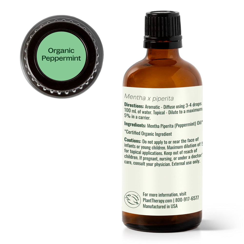 Plant Therapy peppermint oil blended with carrier oil for skin care
