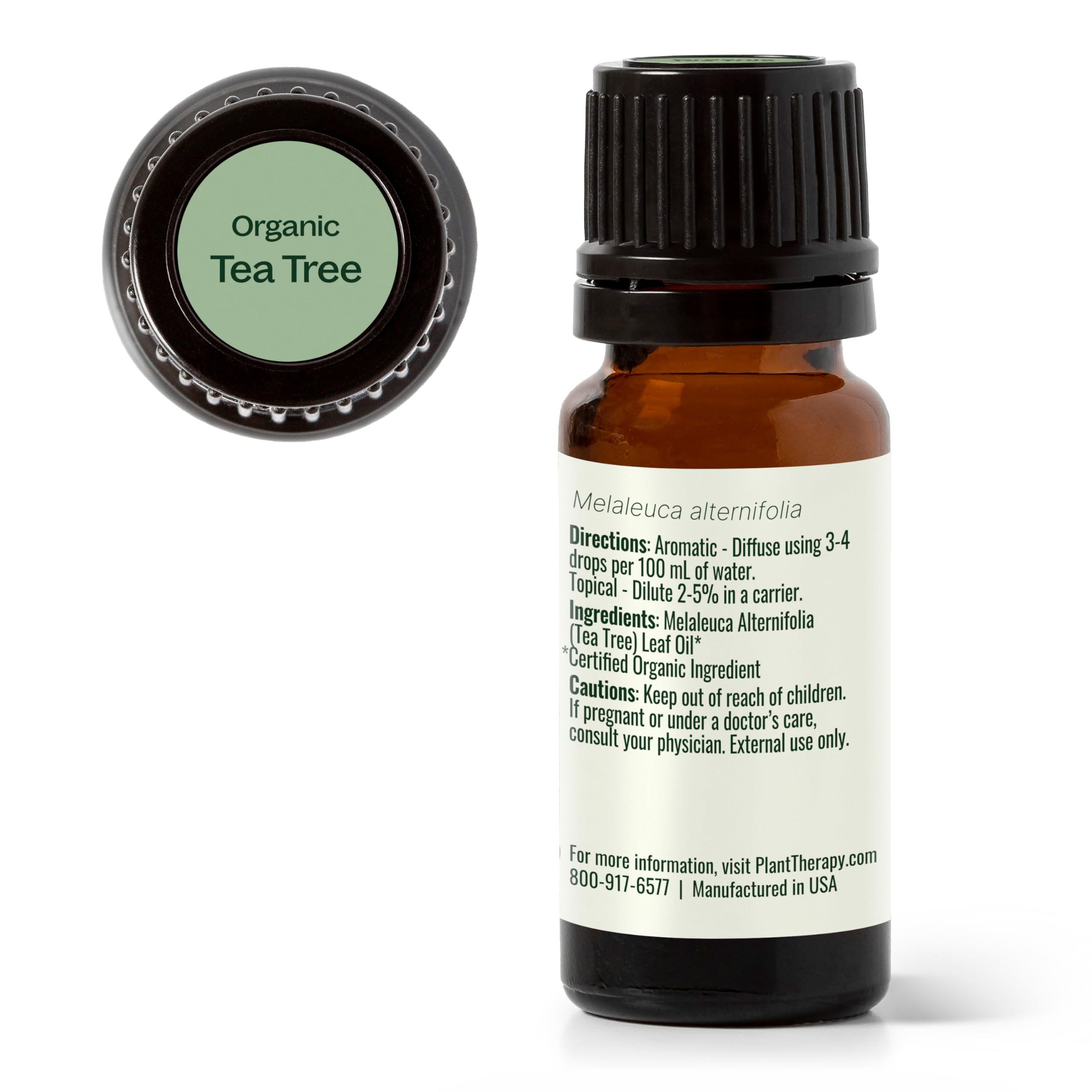 Plant Therapy Tea Tree Oil for nail care and cuticle maintenance.