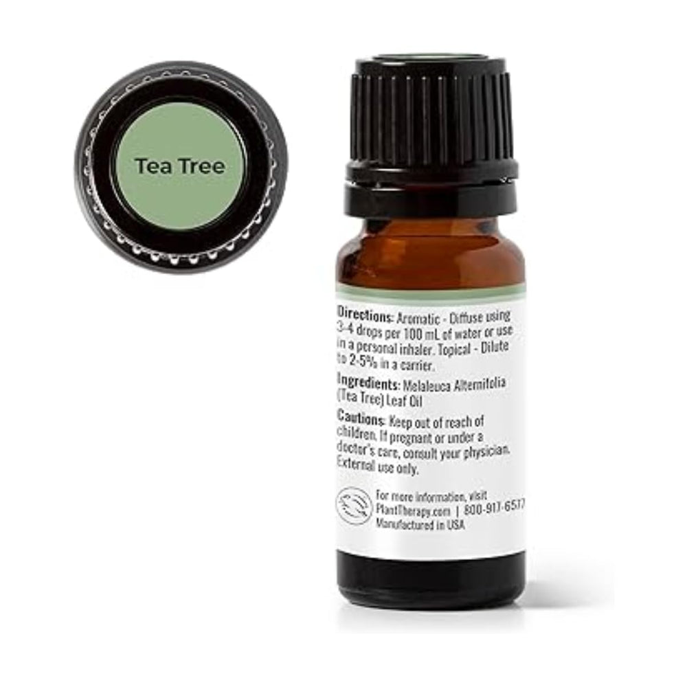 Plant Therapy Tea Tree Roll-On packaging highlights therapeutic grade quality.