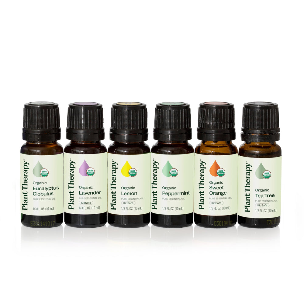 Packaging image of Plant Therapy Top 6 Organic Set showcasing sustainable packaging.