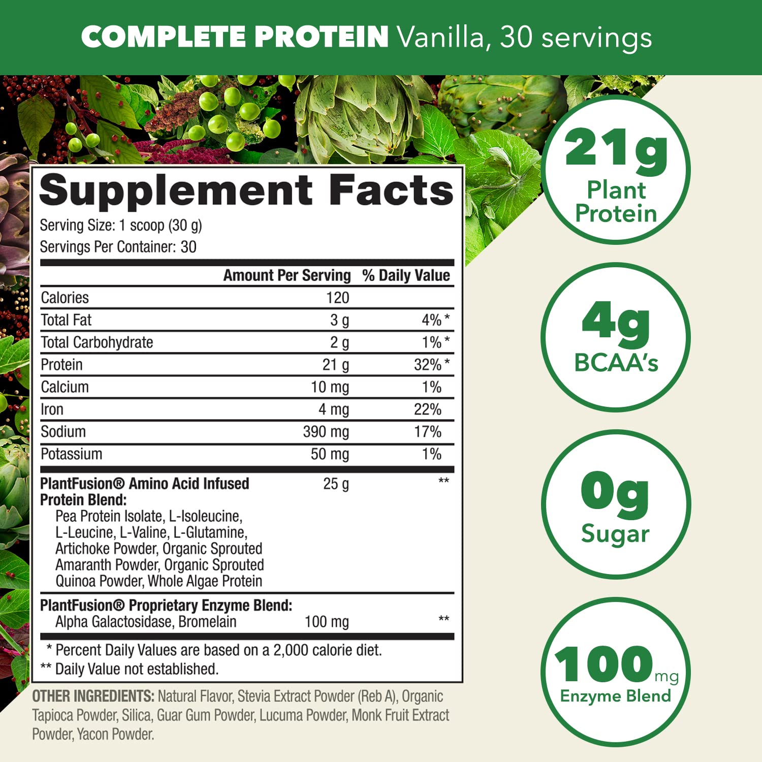 PlantFusion Vanilla Bean powder close-up, delivering smooth naturally delicious shakes.