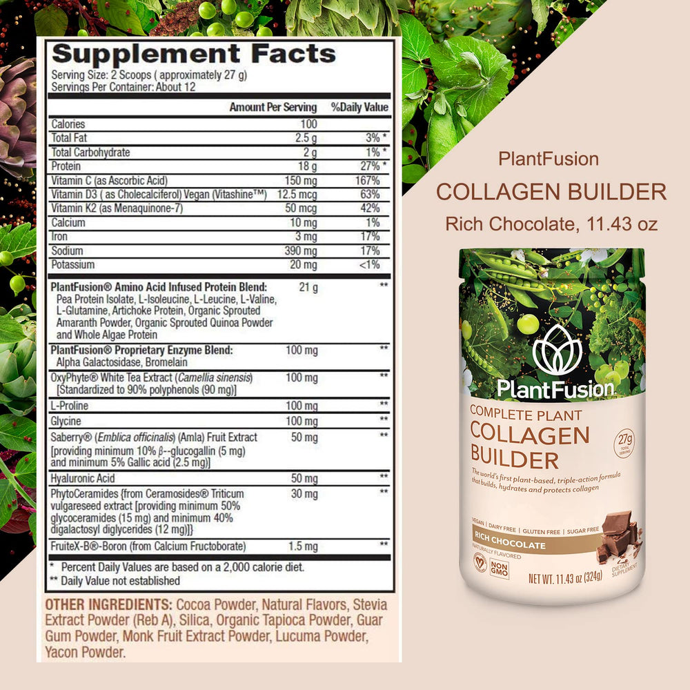 PlantFusion vegan collagen powder is gluten-free and dairy-free for inclusive diets.