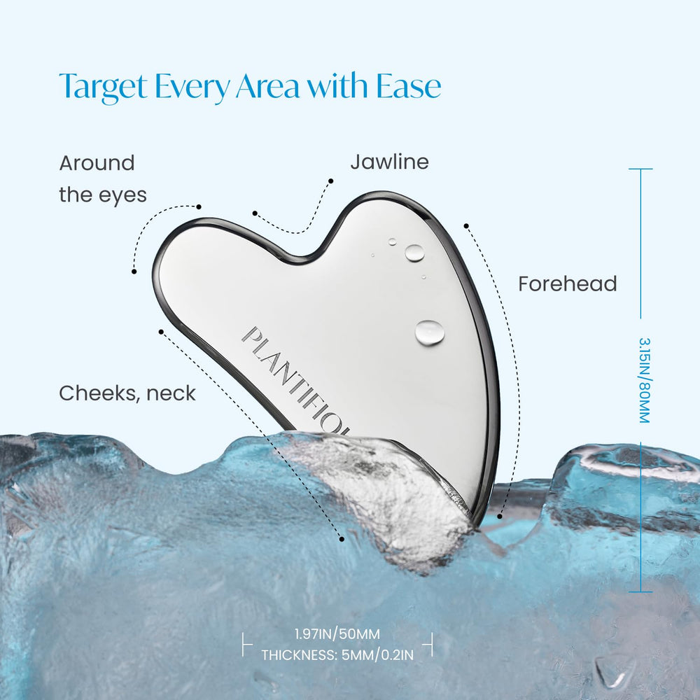 PLANTIFIQUE neck Gua Sha soothes stiff muscles and supports graceful neck lines.