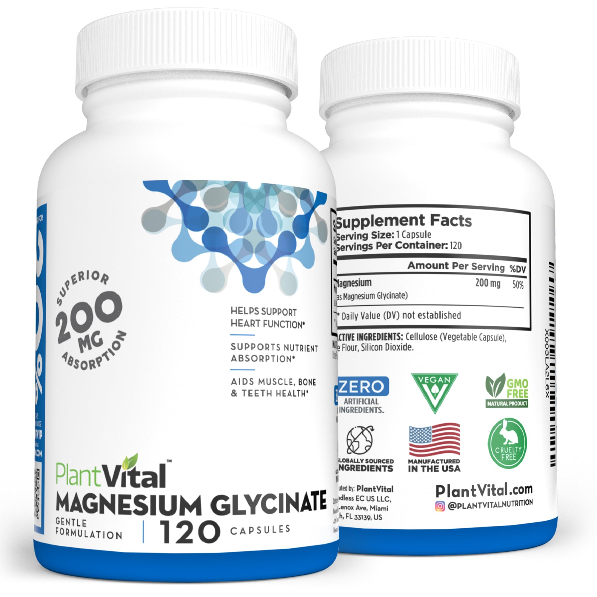 PlantVital packaging highlights pure ingredients and no artificial additives.