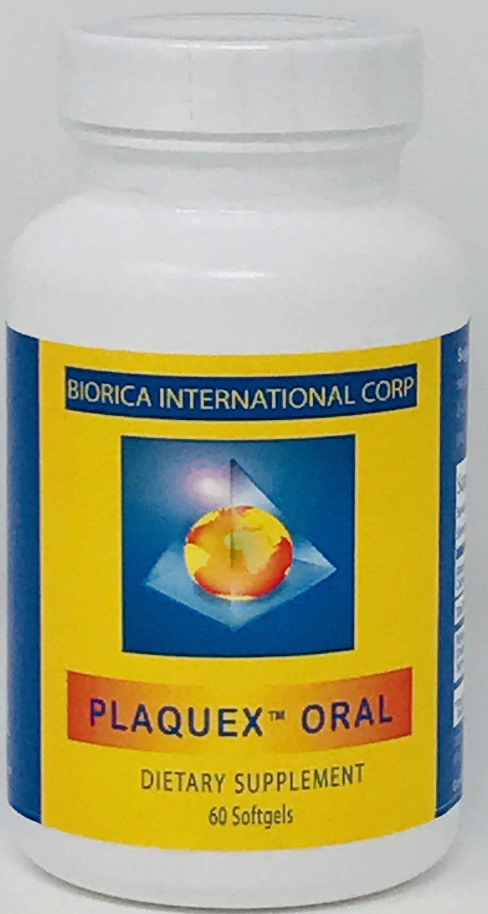 Plaquex Oral softgels bottle with 60 capsules for convenient daily use
