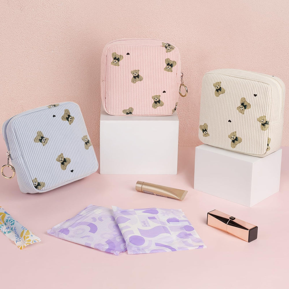 Playexen compact period bag ready to slip into a purse for travel.