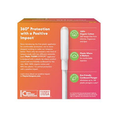 Playtex tampon applicator close-up showing plastic comfort tip for easy insertion.