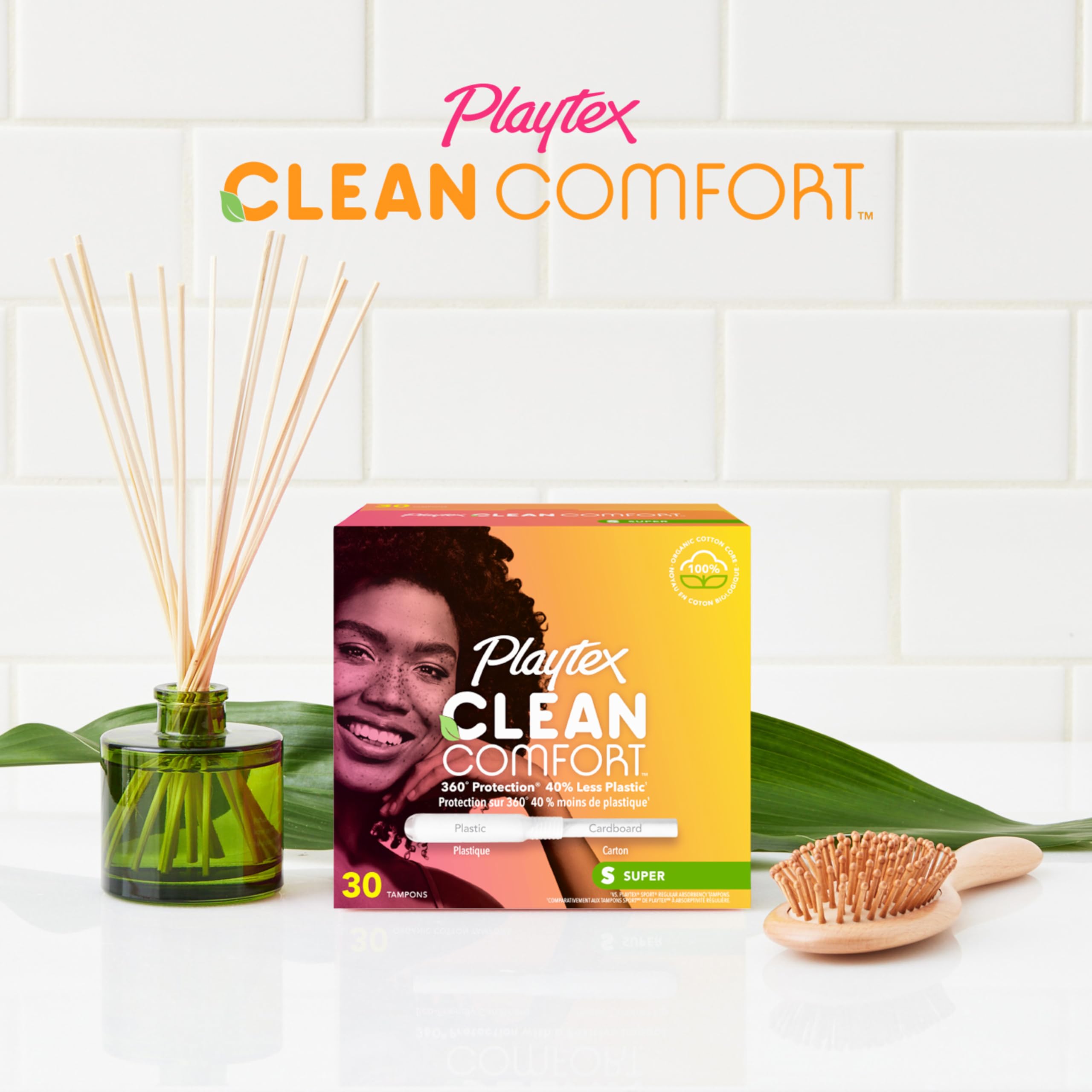 Playtex Clean Comfort packaging showing two 14-count portions in one multipack.