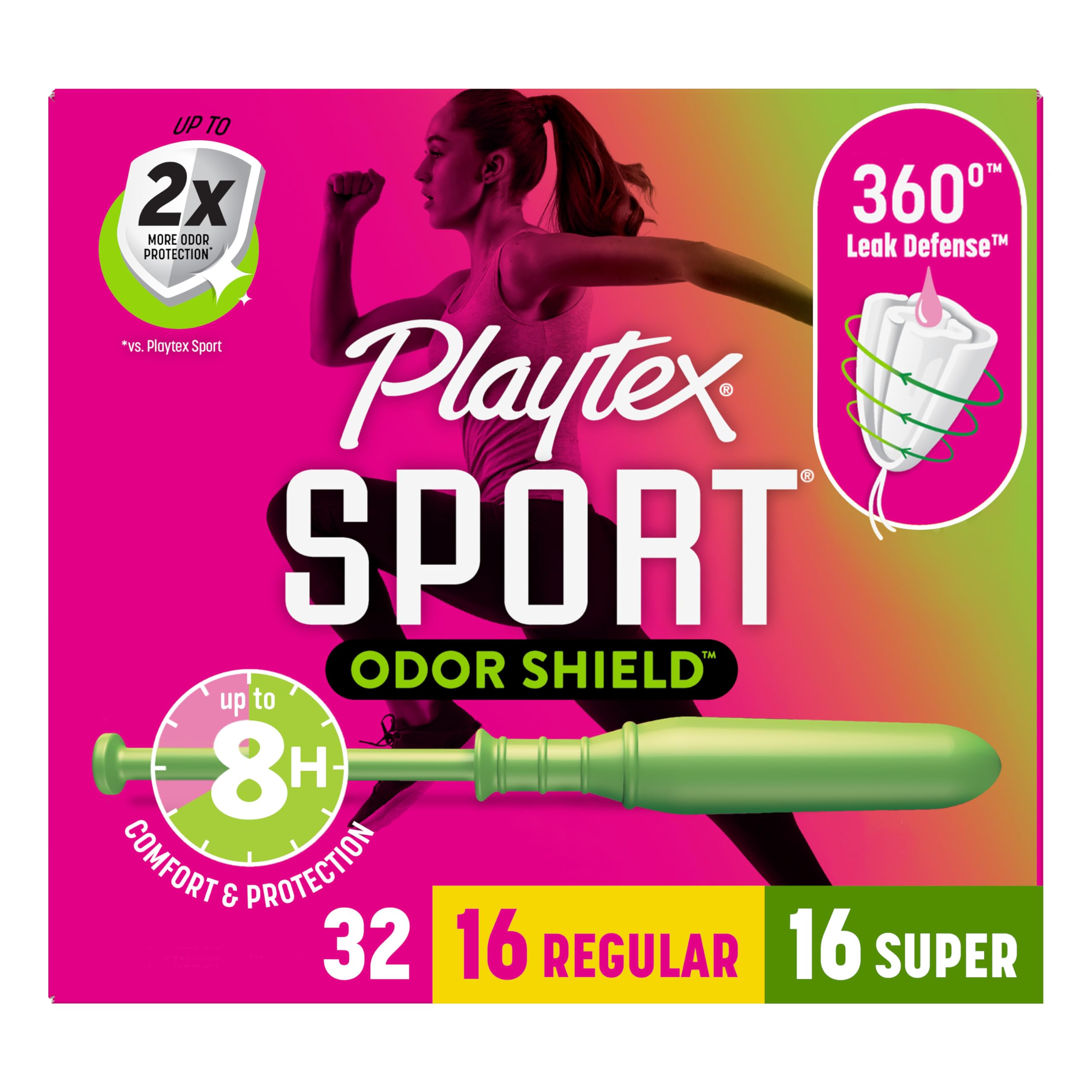 Playtex Sport Odor Shield tampons in a multipack for active days