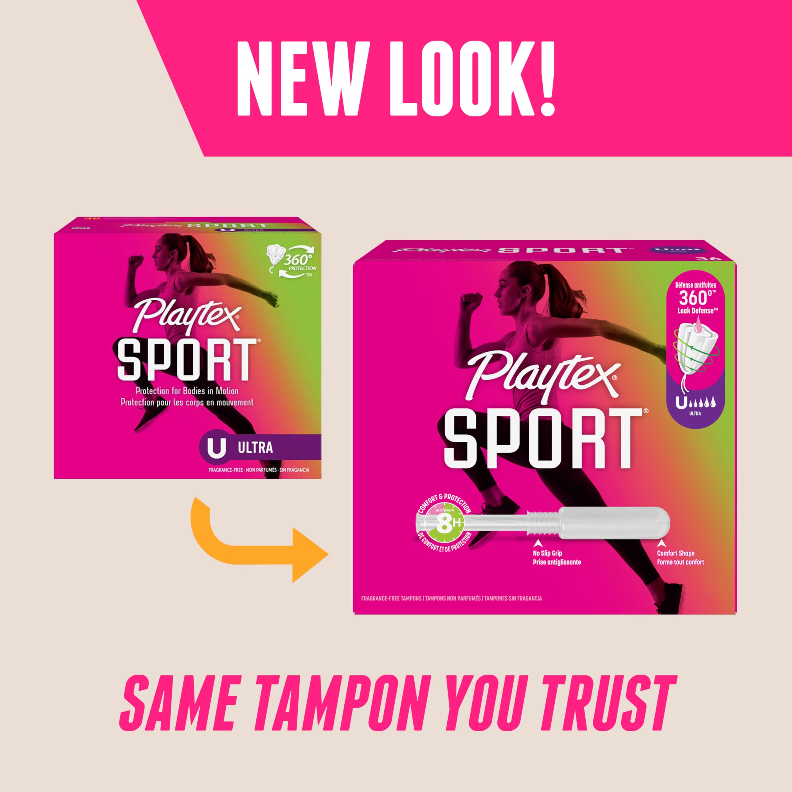 Playtex Sport Comfort Shape Applicator for precise placement.