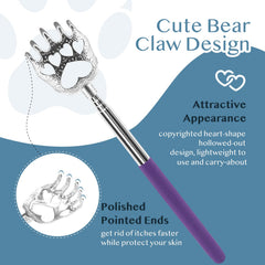 Plazuria Bear Claw back scratcher black extended reach for versatile use