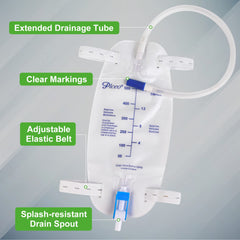 plceo Easy-Tap Leg Bag anti-reflux valve helps minimize backflow during use.
