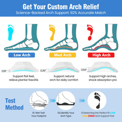 PLERE soft gel arch pad close-up showing cushioned support for feet