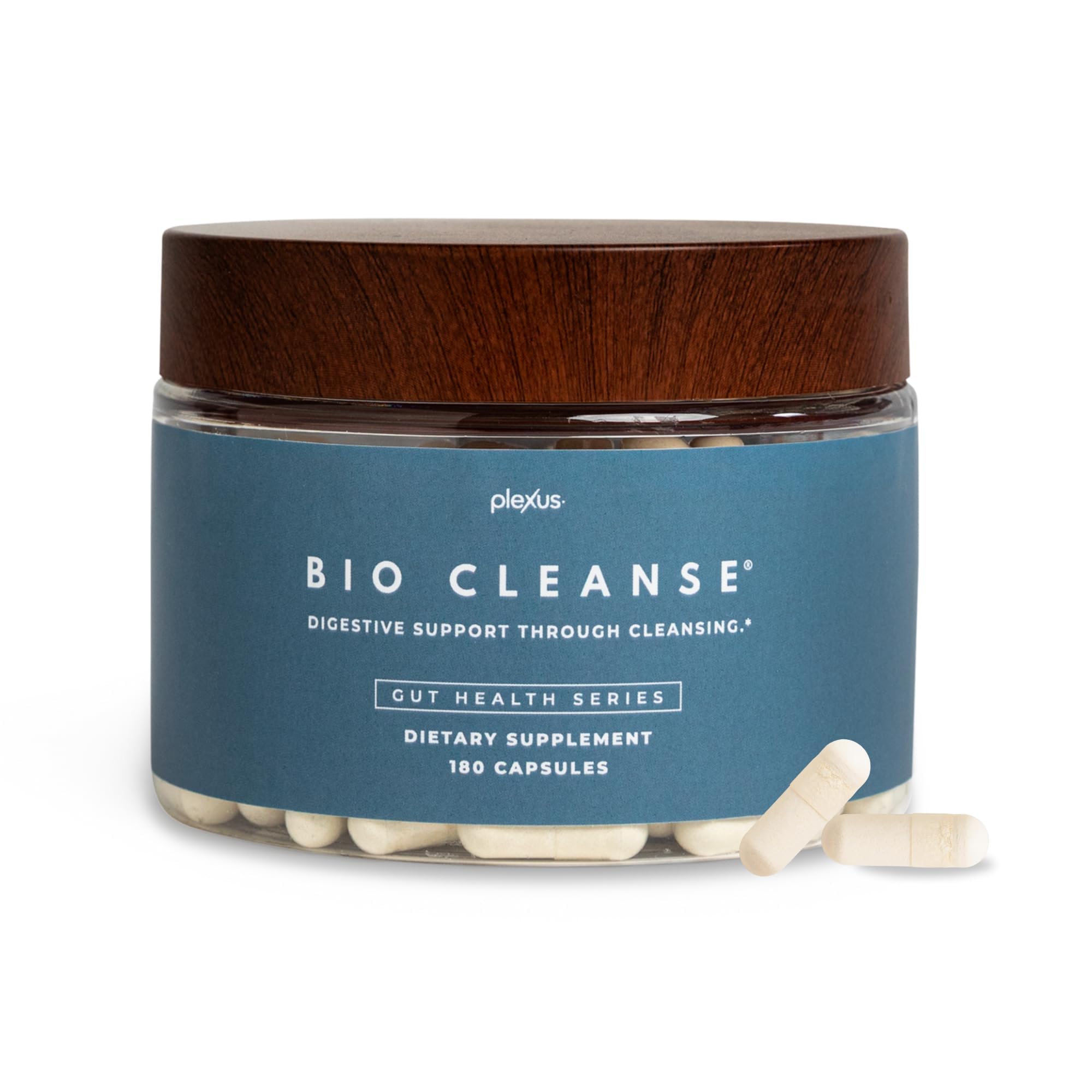 Plexus Bio Cleanse bottle front view offers daily gut support.