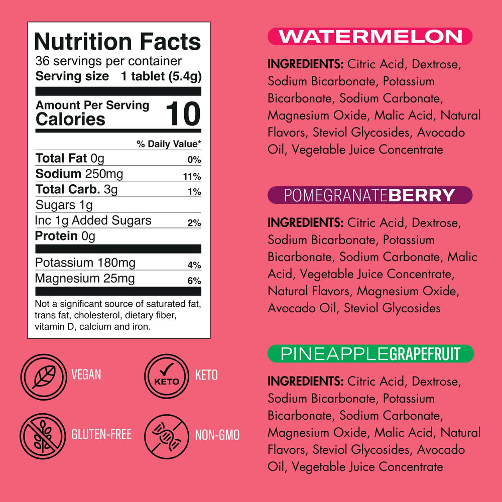 Plink Pomegranate Berry flavor in a glass offers a fruity hydration twist.