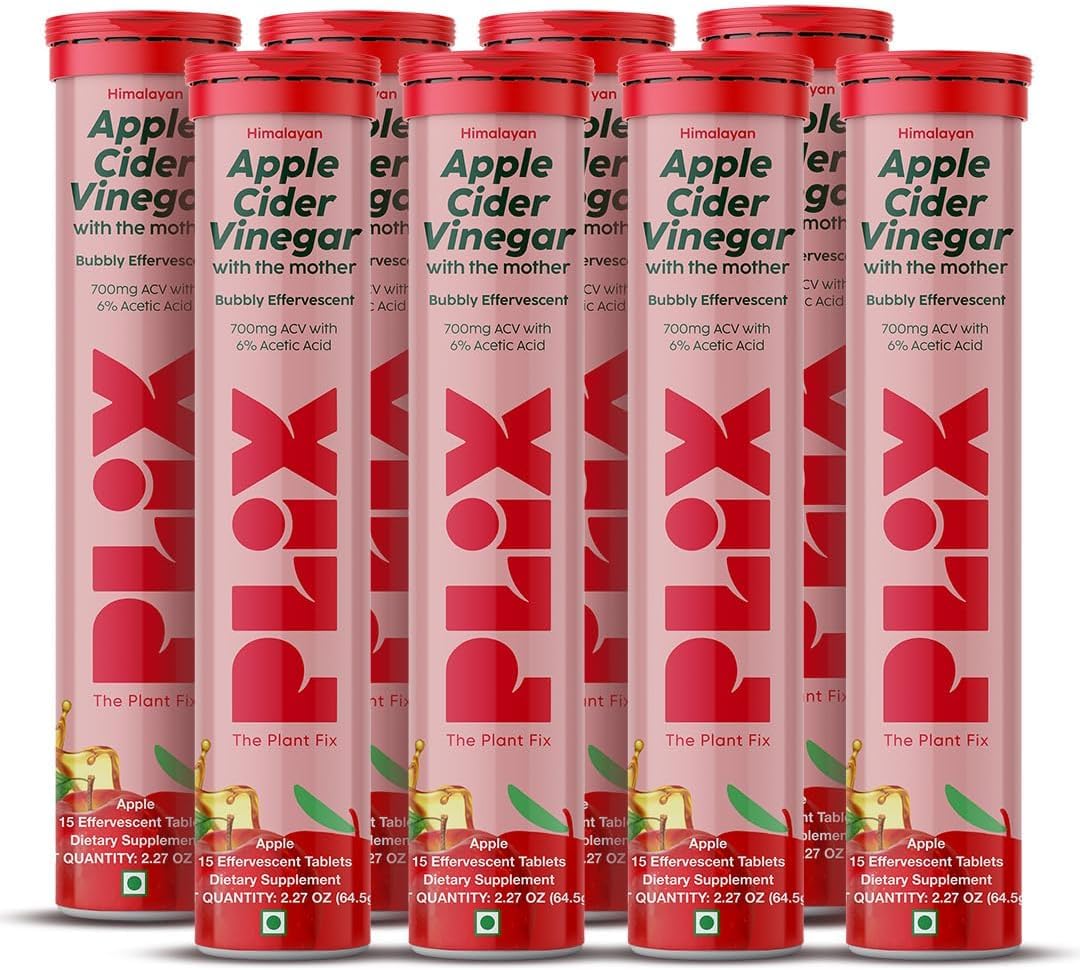 PLIX Apple Cider Vinegar tablets in bottle support daily wellness