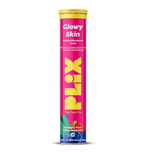 PLIX Glowy Skin effervescent tablet with fizz, ideal for a quick daily ritual.