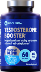 PLOOF Nutra Testosterone Booster bottle front view for daily energy and focus.
