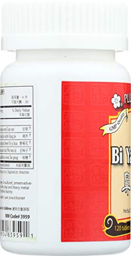 Plum Flower Bi Yan Pian dosage card indicating four tablets per dose.