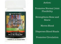 Plum Flower Great Mender Teapills label details list ingredients and usage notes.
