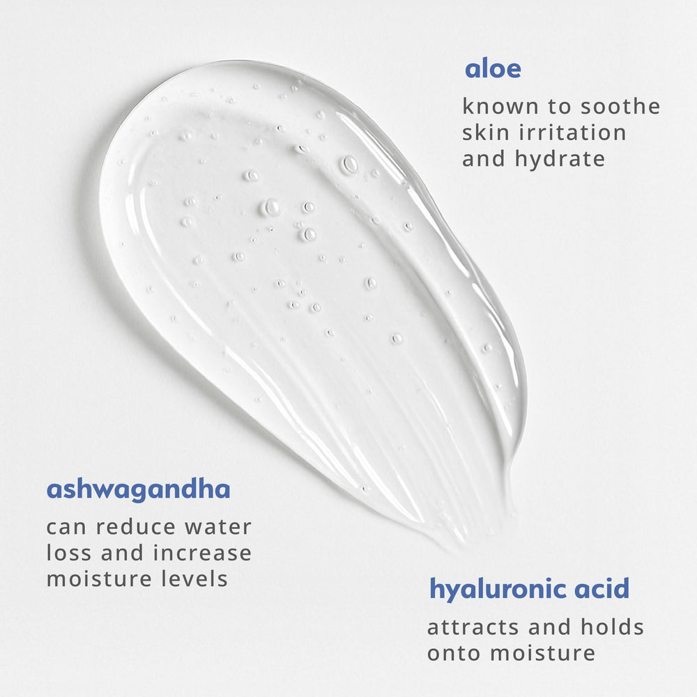 PlusOne Quench botanical blend closeup highlights soothing aloe and calendula.