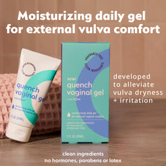 PlusOne Quench gel texture closeup shows silky, non-greasy feel.
