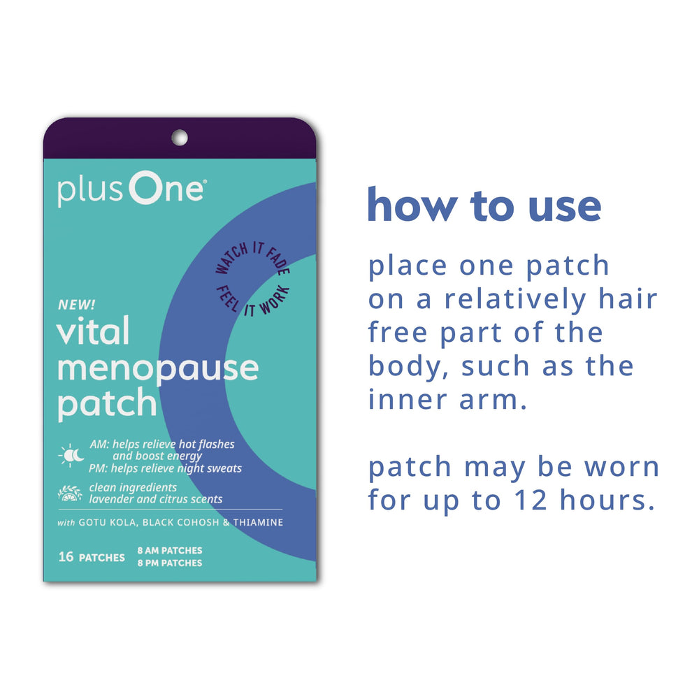 plusOne Vital Menopause Patch easy-to-use design supports daily use.