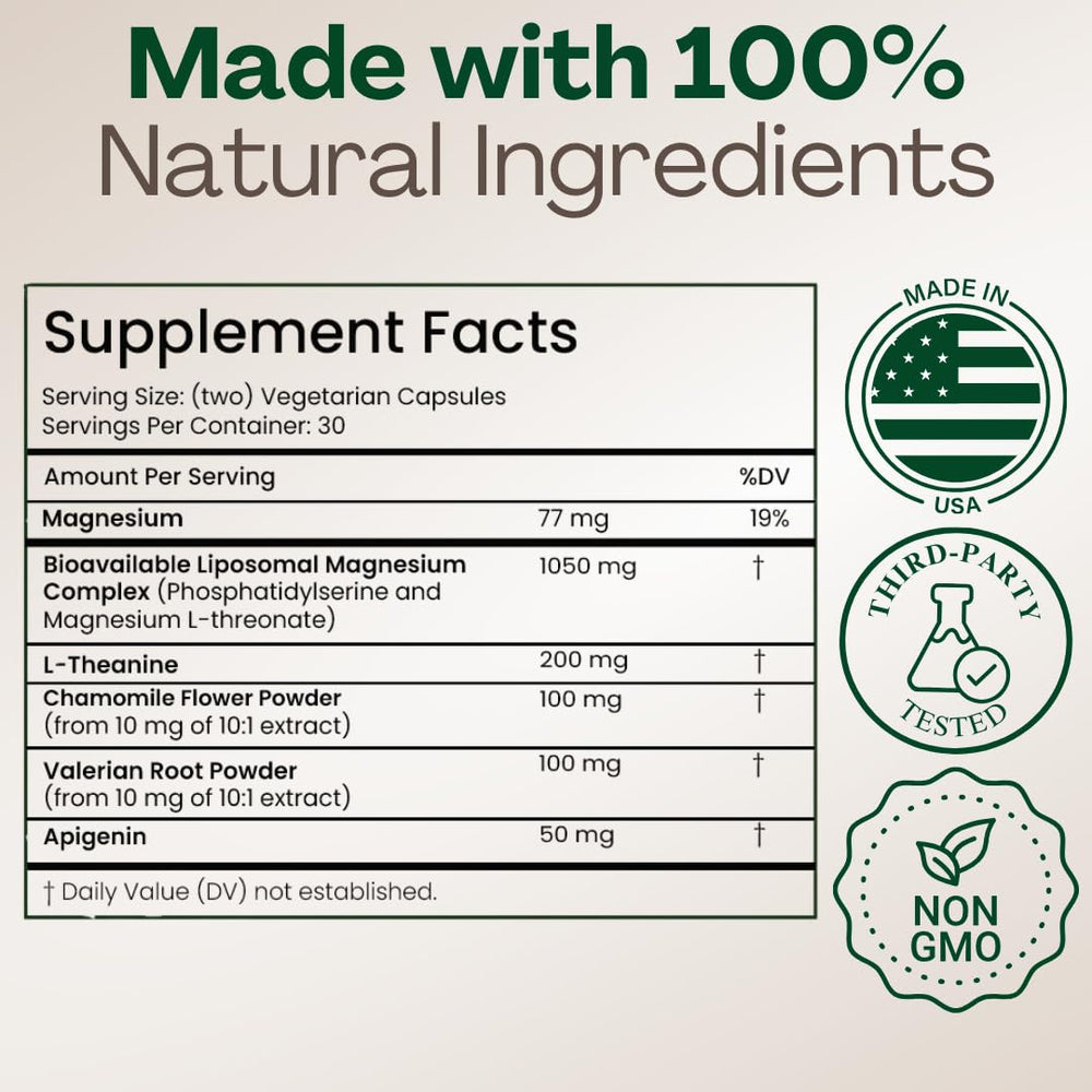 Plus+Ultra MAGPLUS+ apigenin depiction for natural sleep support.