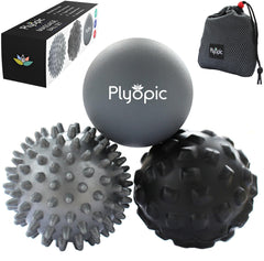 Plyopic massage ball set with rubber lacrosse ball for targeted muscle relief and mobility