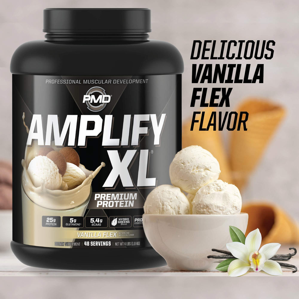 PMD Amplify XL Hydro Greens Blend highlights comprehensive nutrition for daily wellness.