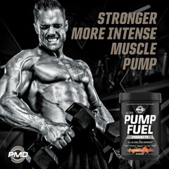 Scoop of PMD Pump Fuel Ultra Insanity powder ready to mix in a shaker