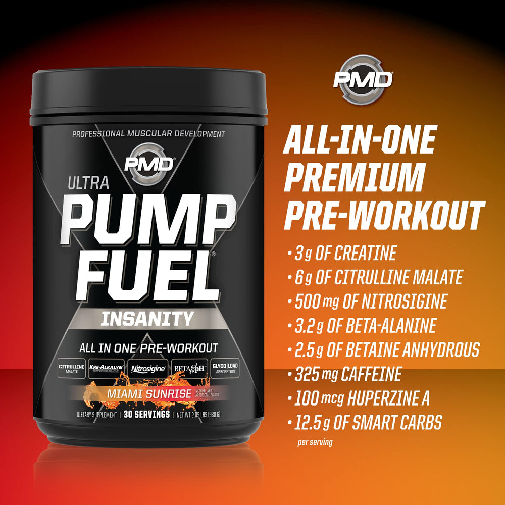 Pouring prepared PMD Pump Fuel Ultra Insanity drink for sustained energy