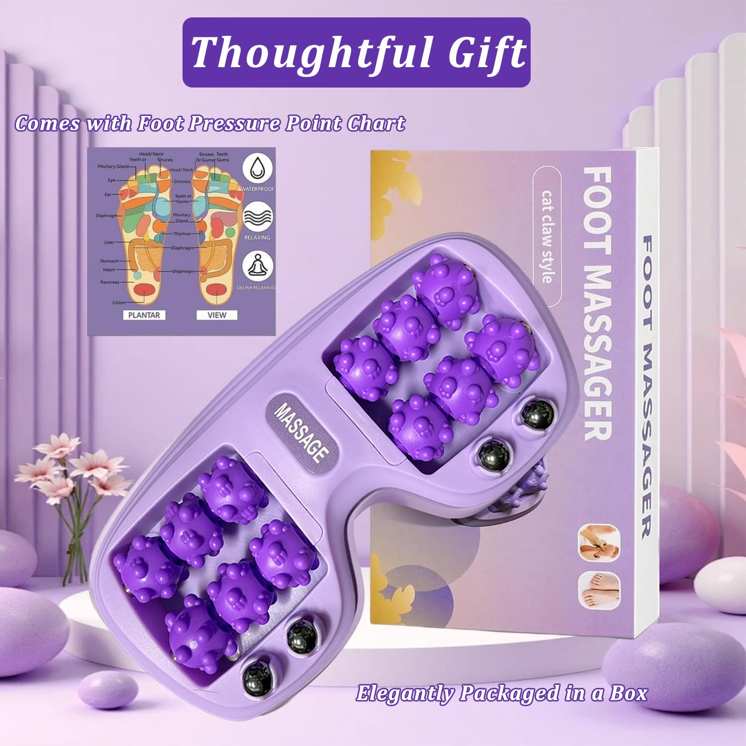 PMDYBY ergonomic curved design supports comfortable foot massage