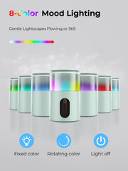 Pmsusoow 9-color LED light display creates ambiance.