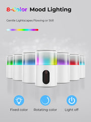 Pmsusoow waterless diffuser with nine-color LED provides ambient room lighting