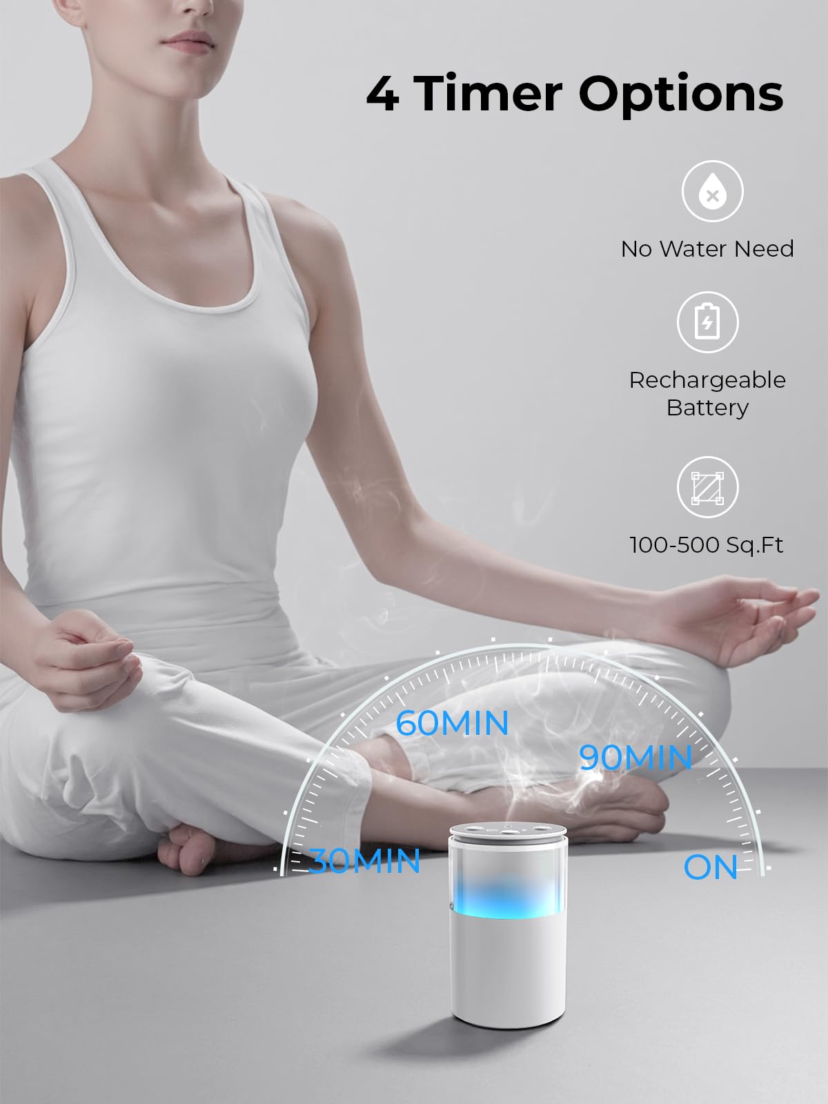 Pmsusoow waterless diffuser three mist modes adjust scent intensity