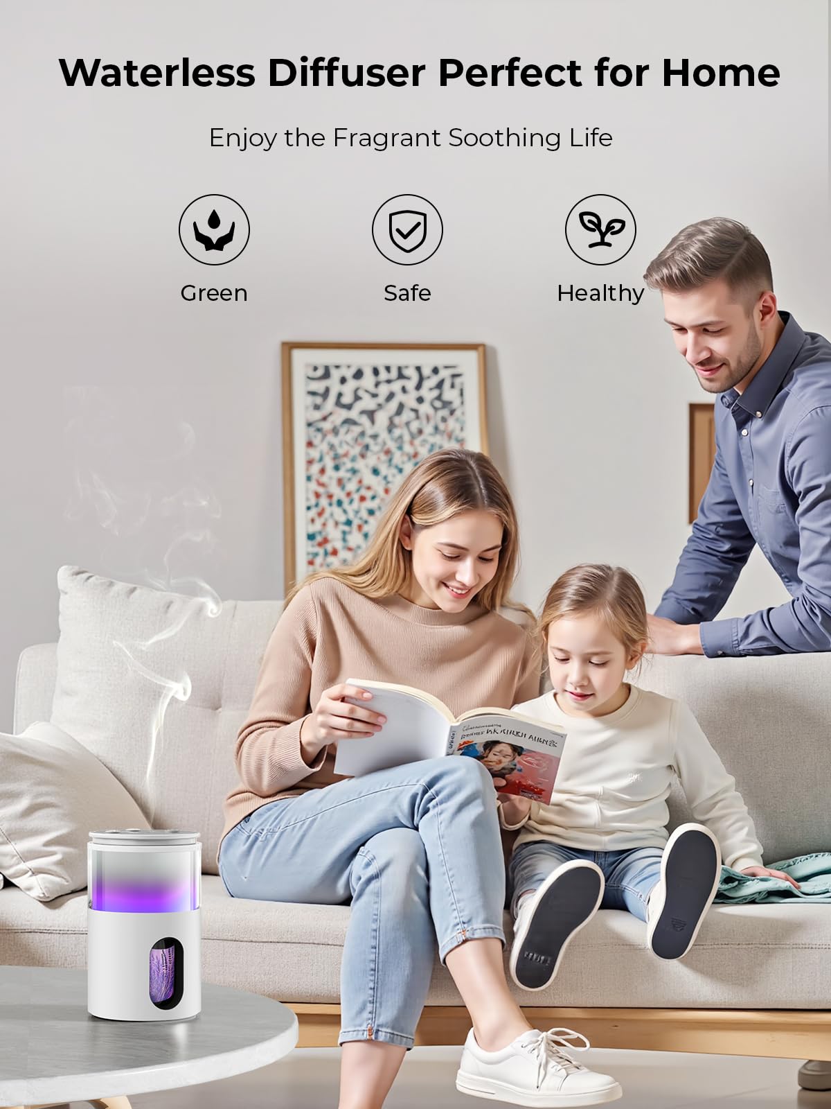 Pmsusoow waterless diffuser night-light option supports a calming bedroom glow