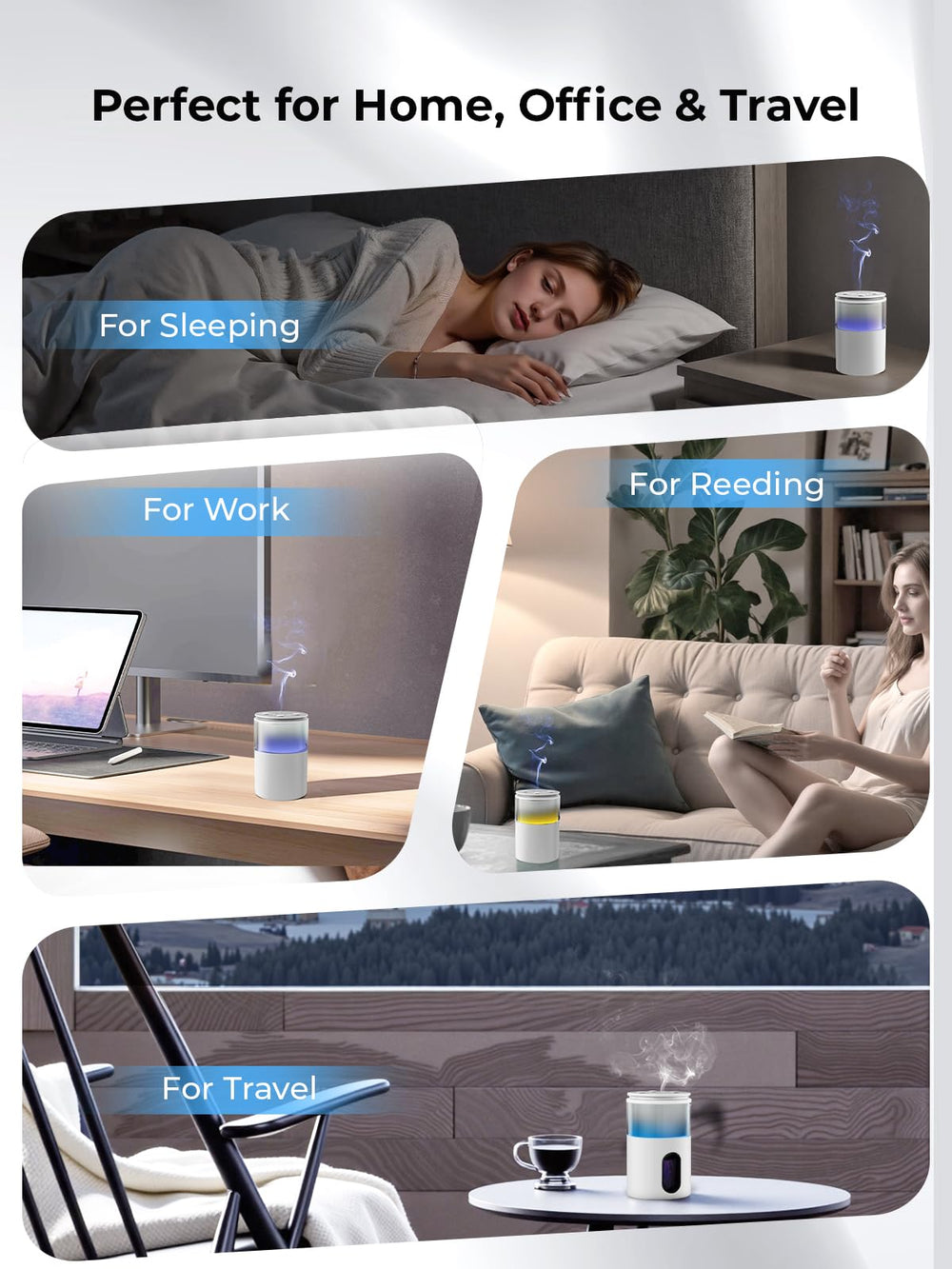 Pmsusoow waterless diffuser portable use at home, office, or car
