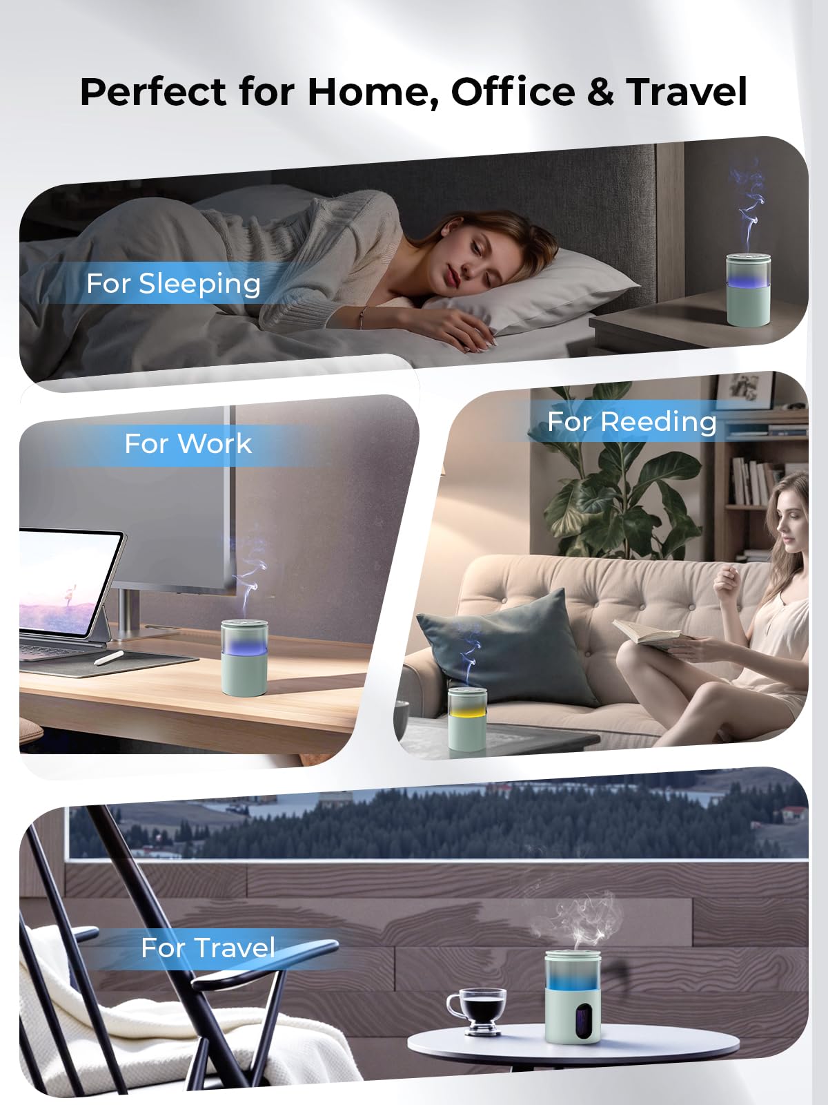 Pmsusoow compact portable diffuser fits pockets and cup holders.