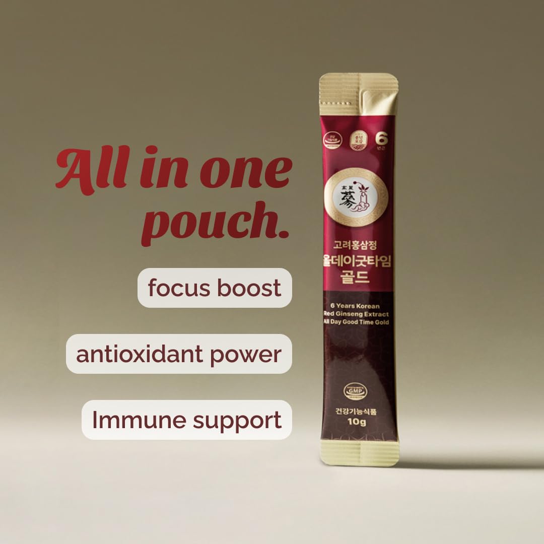 PNBG 6-year red ginseng shot packets ideal for quick morning energy on the go.