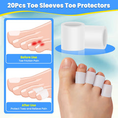 Almohadillas dedo meñique gel con vitamina E para suavizar la piel.