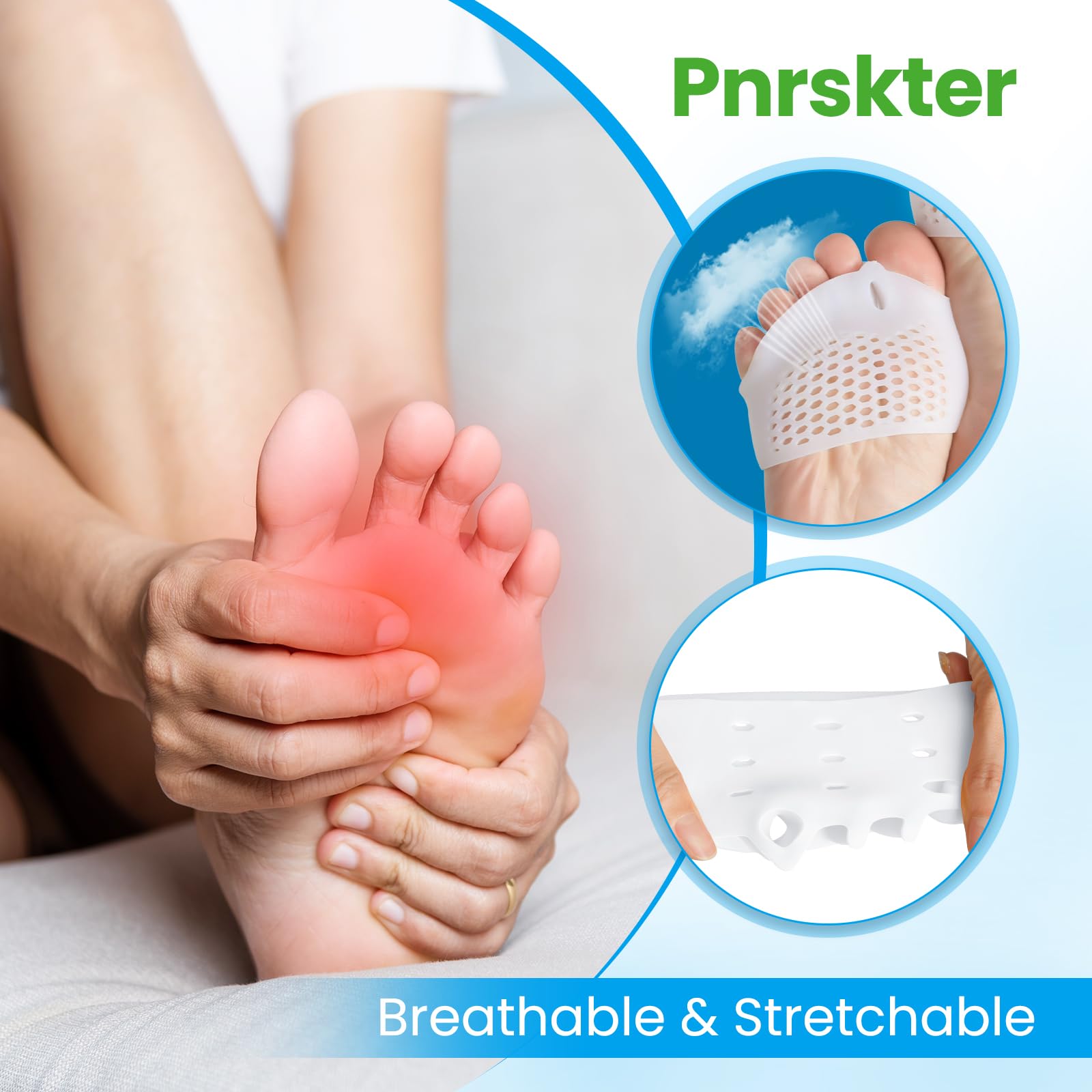Pnrskter gel pads with thick cushion reduce friction during long wear.
