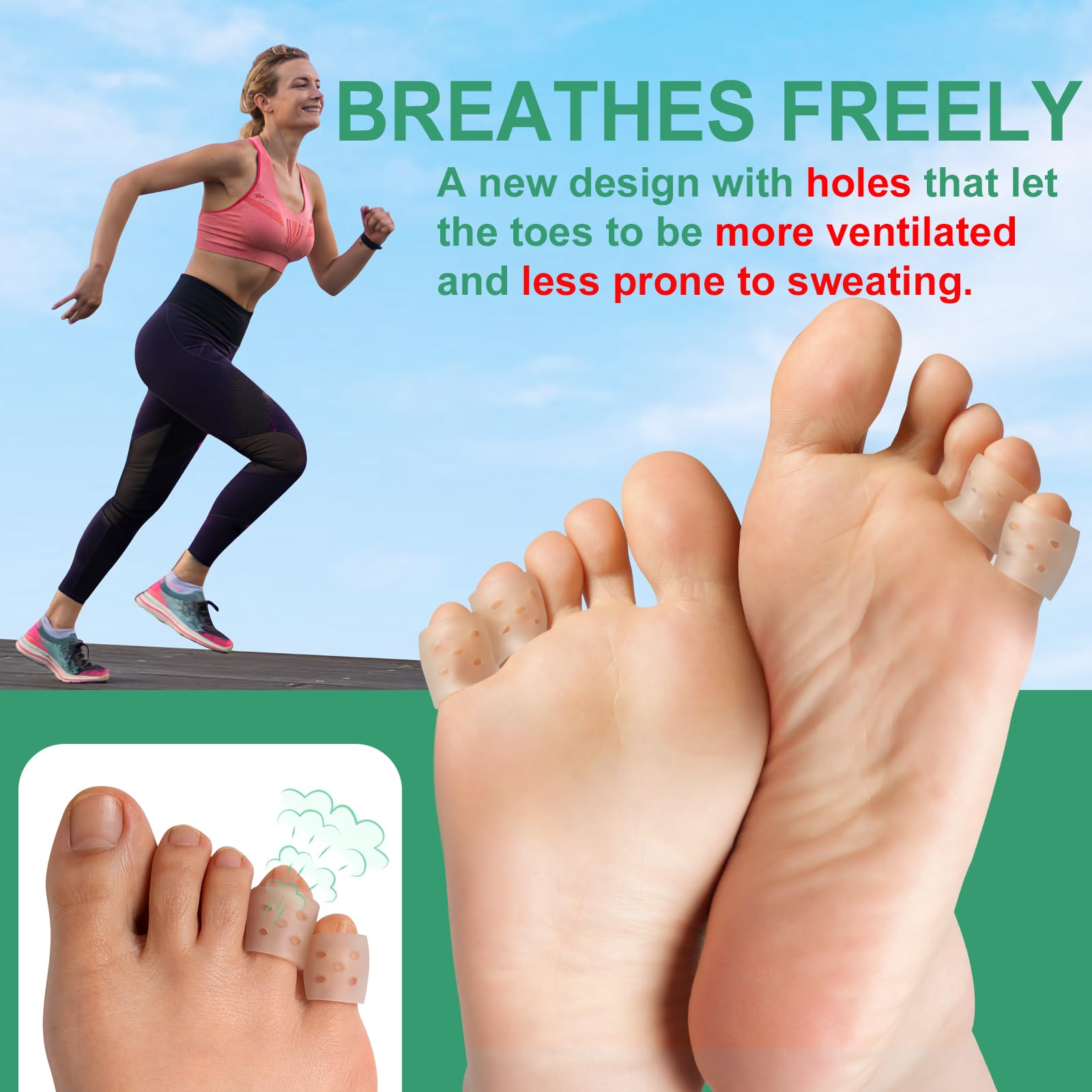 Pnrskter Pinky Toe Protector infused with aloe vera for skin-friendly softness.