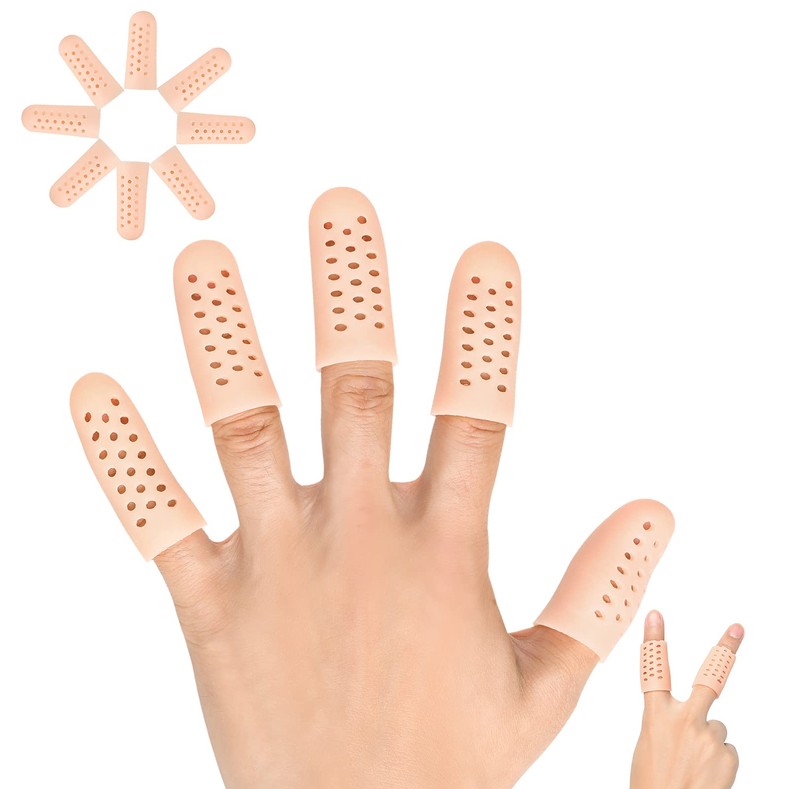 Pnrskter protectores de dedos de gel, 14 piezas, protección suave para uso diario.