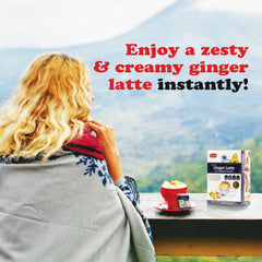 Pocas Ginger Latte packet poured into cup for easy prep.