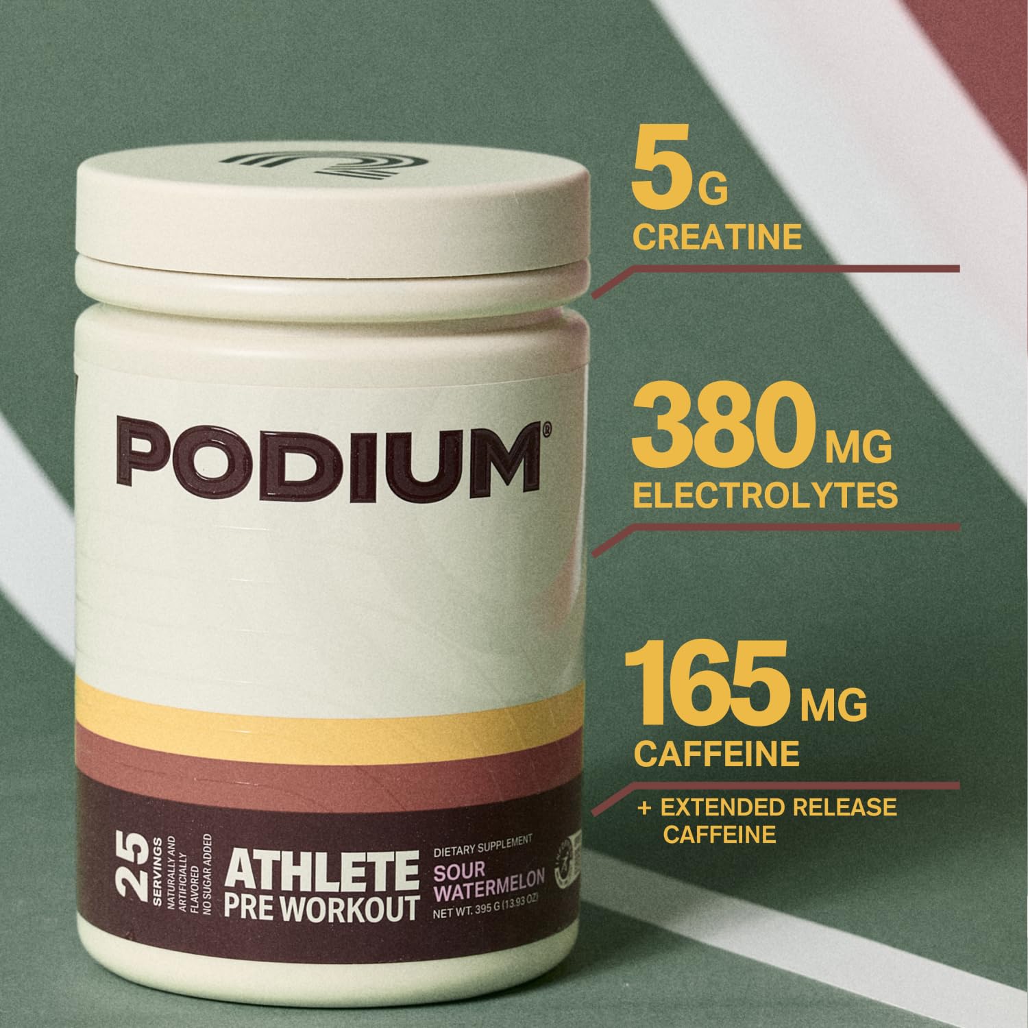 Podium Nutrition Athlete Pre-Workout scoop demonstrates convenient serving before workouts