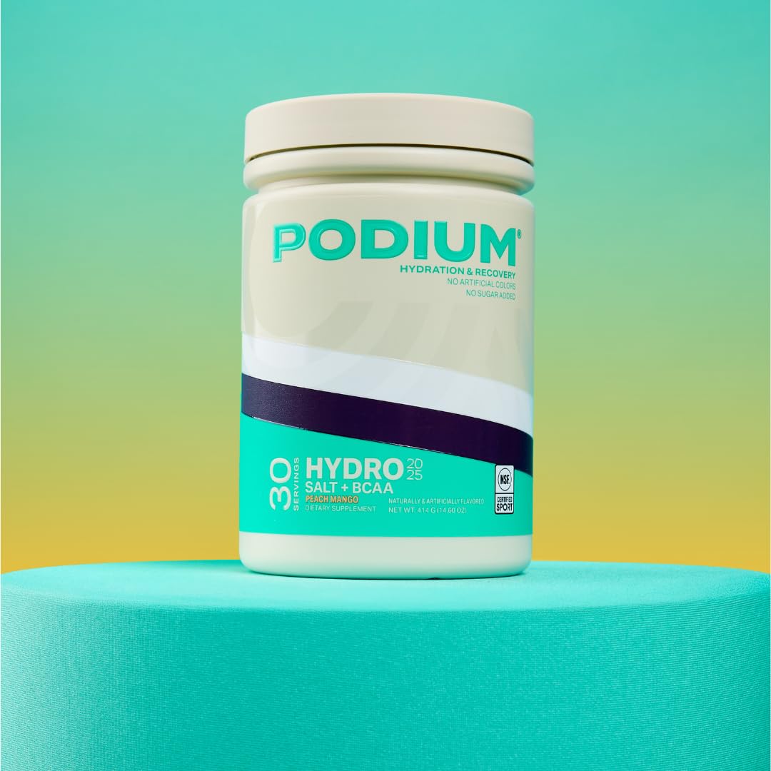 Podium Nutrition Hydro + Salt powder pack ready for pre- or post-workout fueling