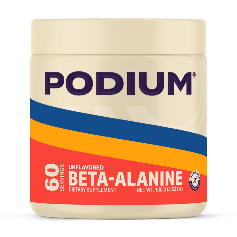 Podium Solos Beta-Alanine bottle ready for endurance-focused workouts.