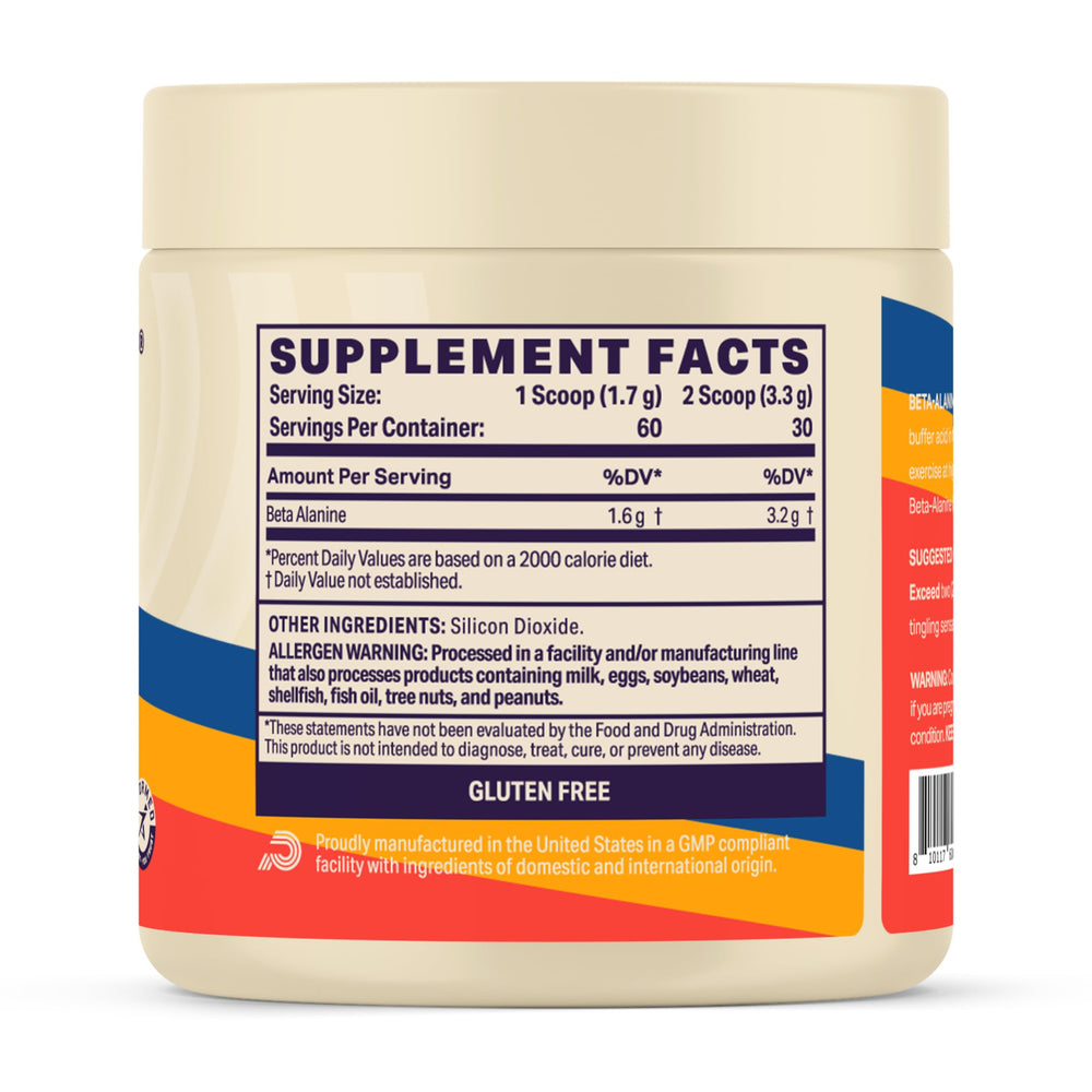 Each serving provides 1.6g beta-alanine for easy dosing.