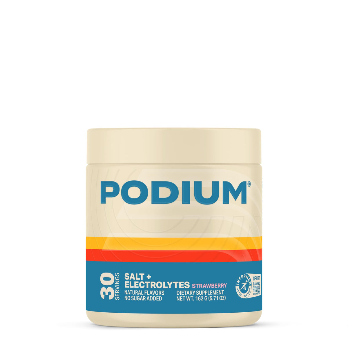 Podium Nutrition Training Salt+Electrolytes strawberry powder tub for rapid hydration